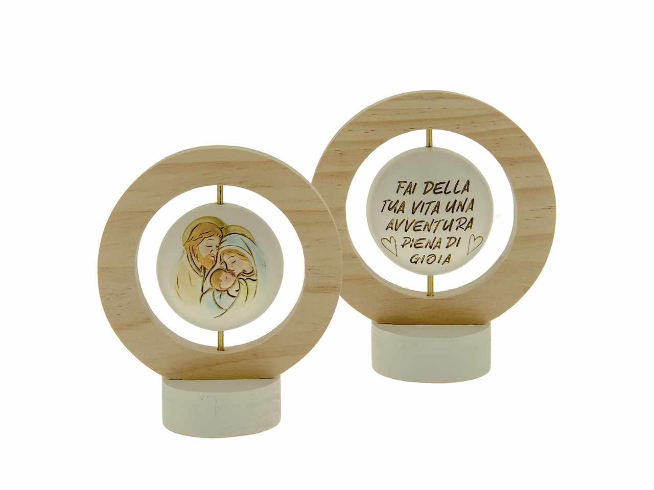 Icona globo sacra famiglia h12cm