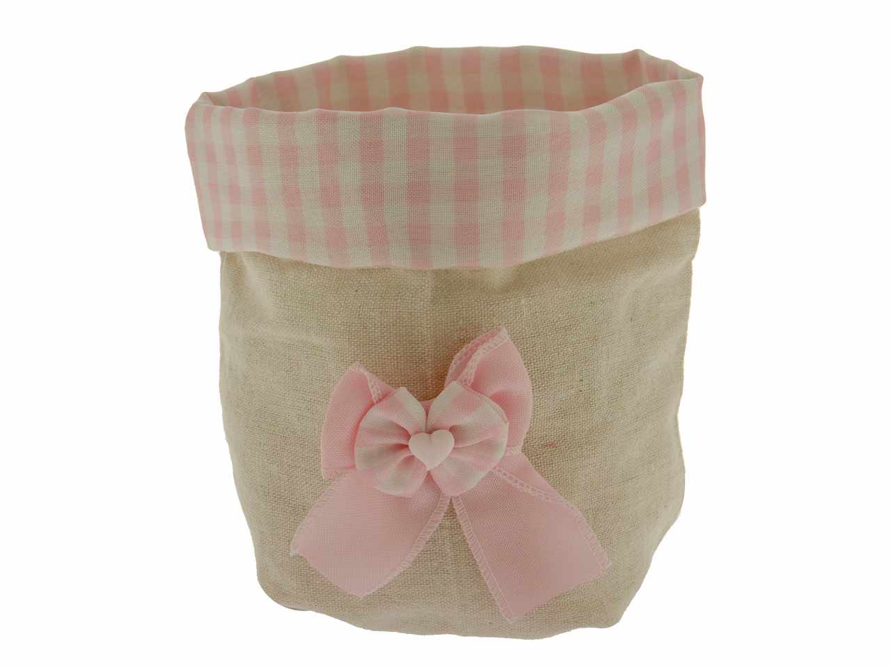 SACCHETTO RUSTIC BABY MAXI COLORE ROSA 12XH14CM