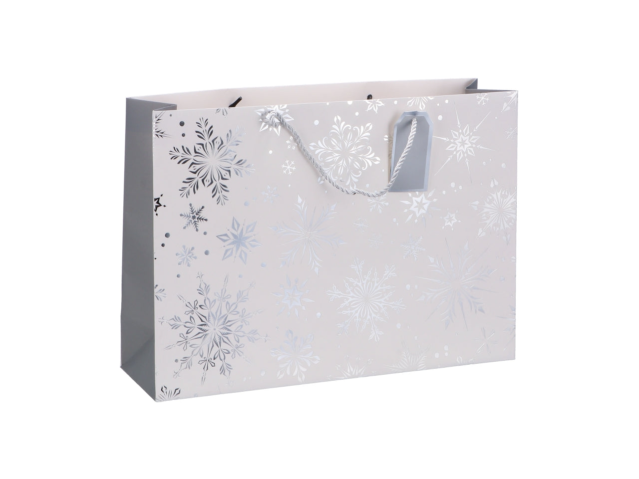 Busta regalo natalizia fiocco di neve in carta 3 colori assortiti 23x10xh18 cm - AD Trend