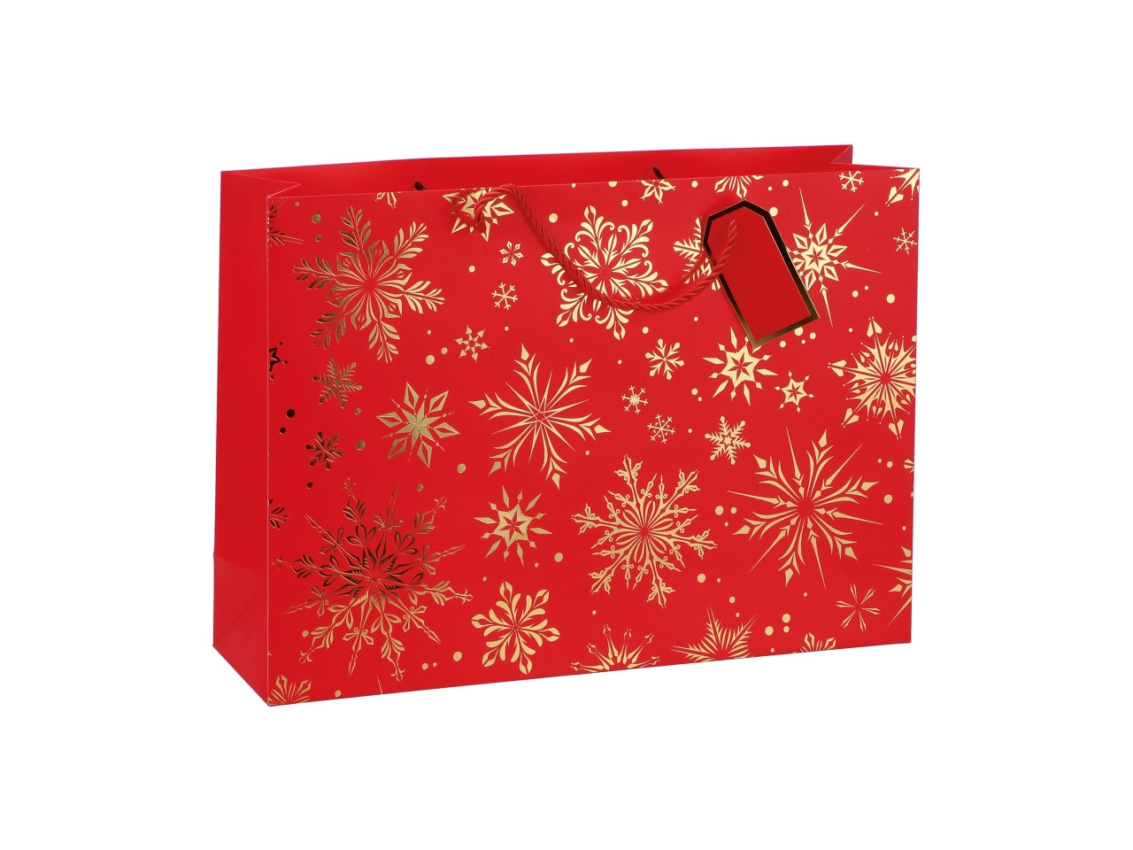Busta regalo natalizia fiocco di neve in carta 3 colori assortiti 23x10xh18 cm - AD Trend
