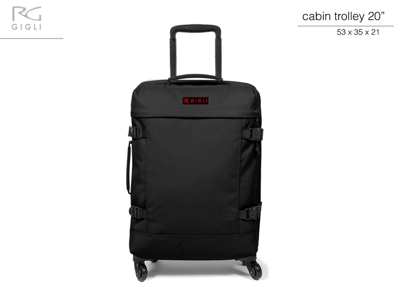 Romeo gigli trolley da cabina soft/hard nero 53x35x21cm