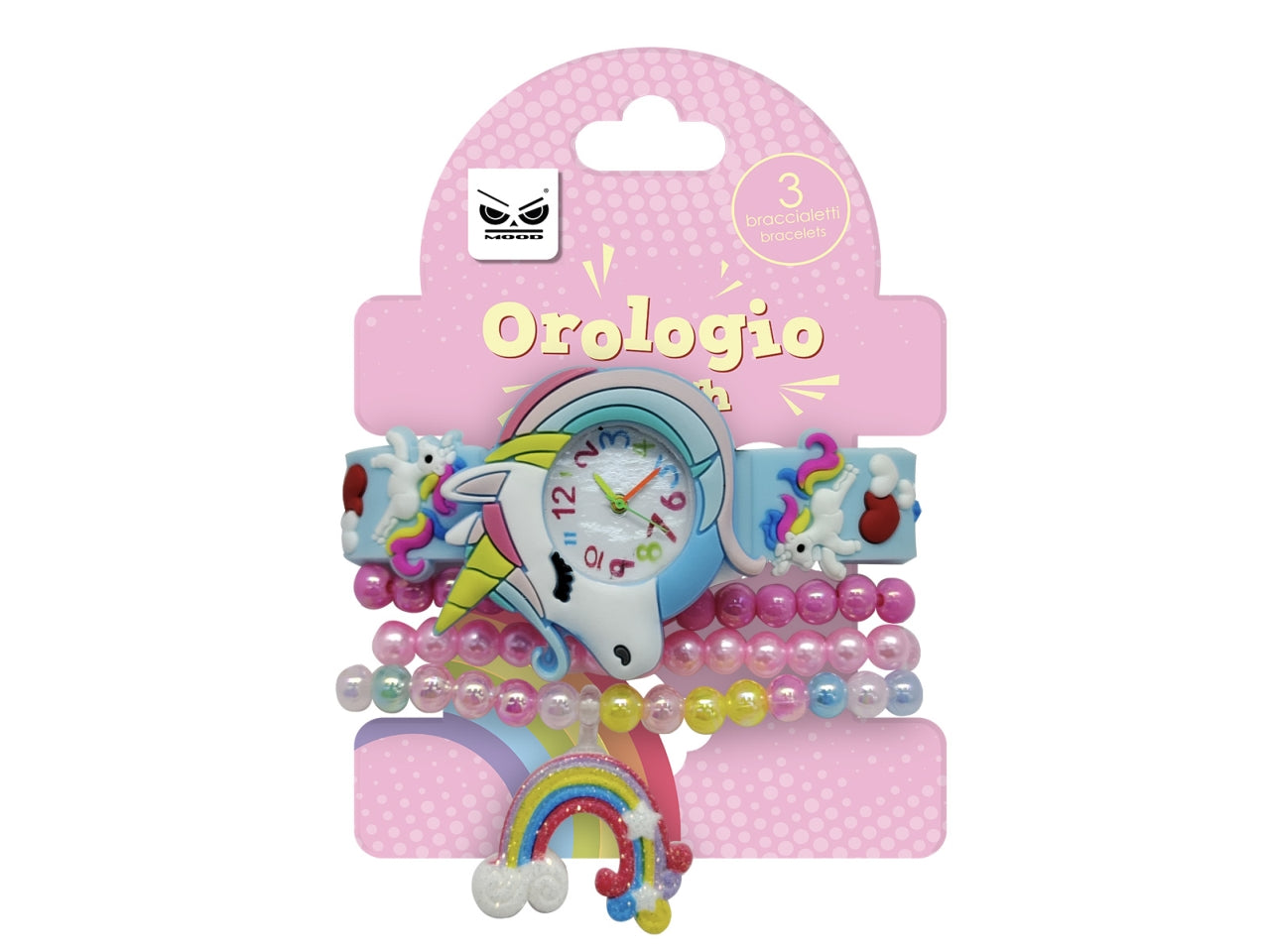 Orologio da polso con 3 braccialetti unicorno