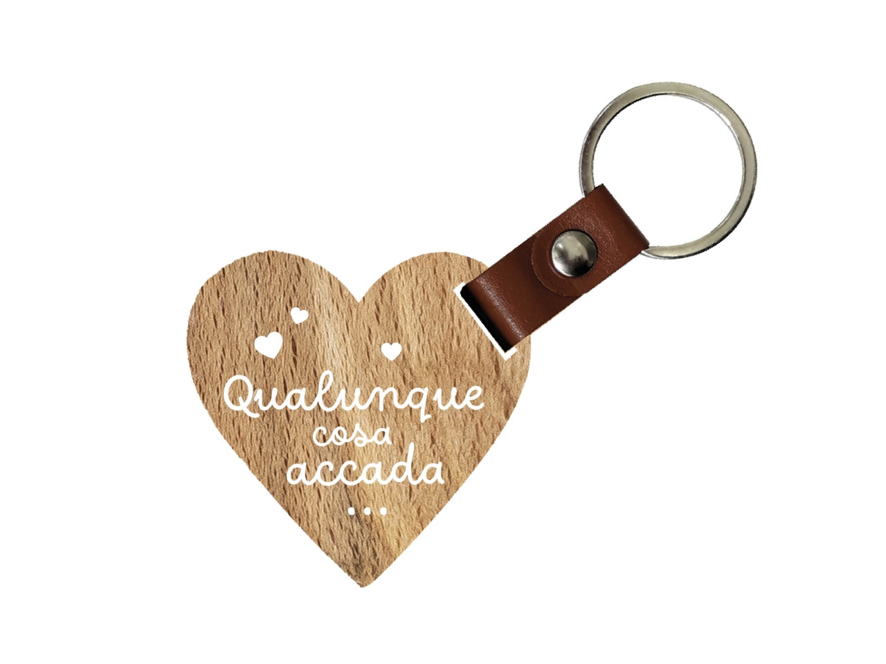 Portachiavi in legno qualunque cosa accada set da 2 portachiavi