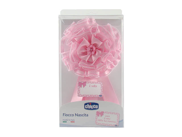 Chicco Fiocco Nascita Bimbacon Nome Rosa Coccarda Personalizzabile