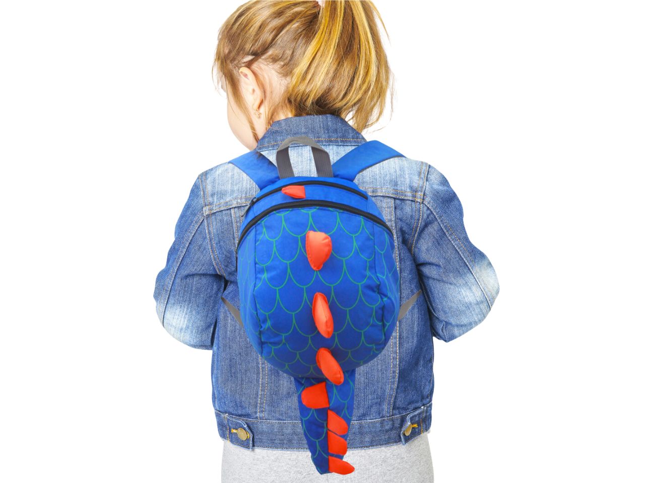 Zaino dinosauro 3d misura 46x23x17cm in poliestere con doppia tasca e zip