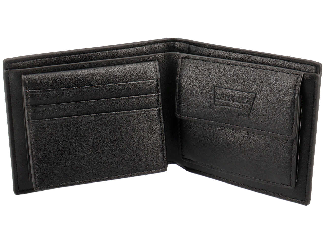 Portafoglio trifold con porta documenti tidy collection nero 100% polyurethane