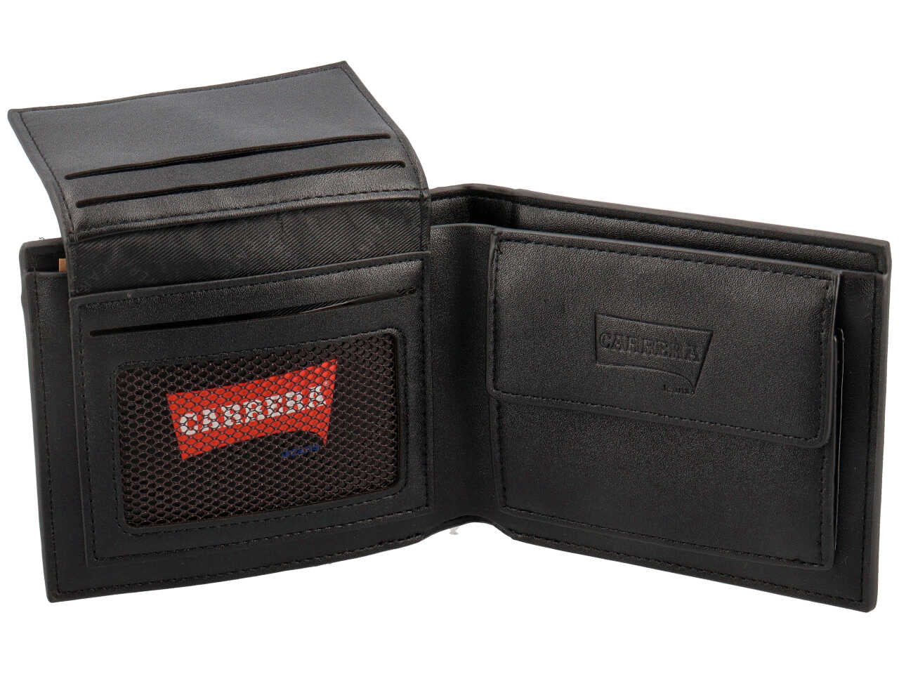 Portafoglio trifold con porta documenti city collection marrone scuro 50% polyurethane 50% polyester