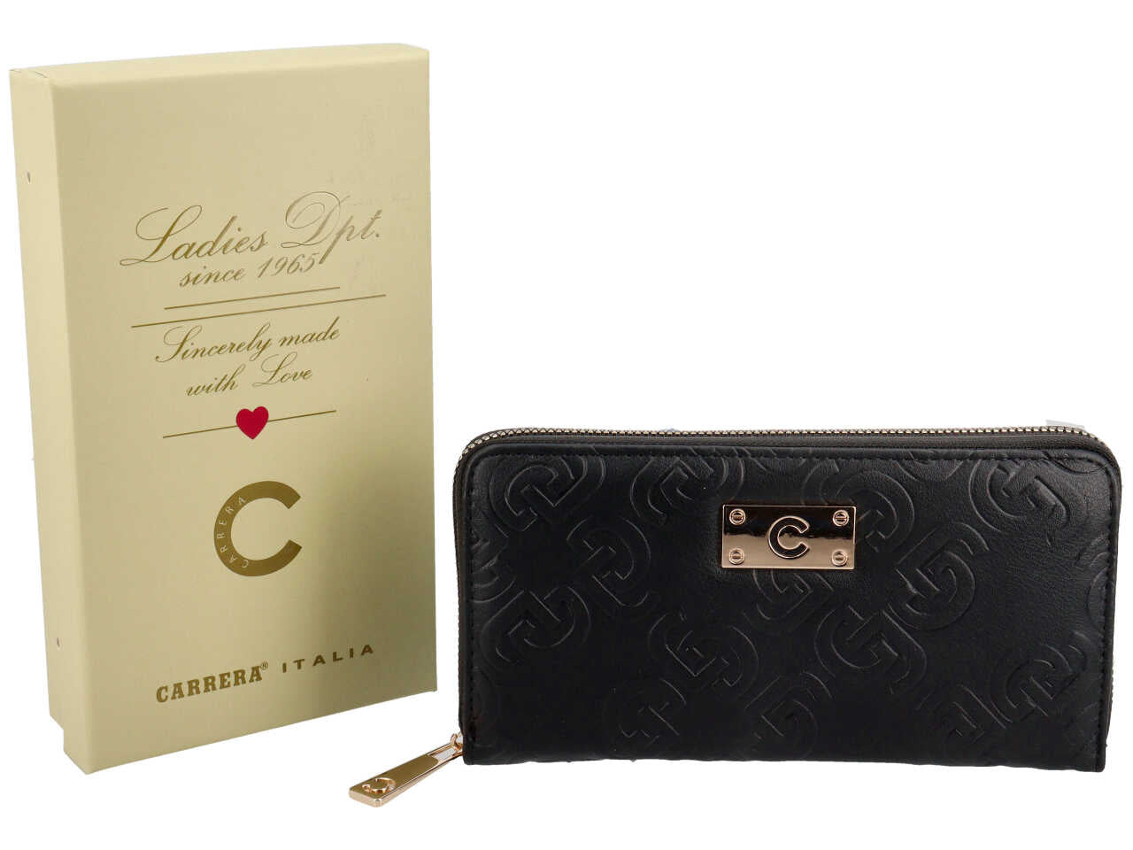 Portafoglio zip around ilary collection nero 100% polyurethane