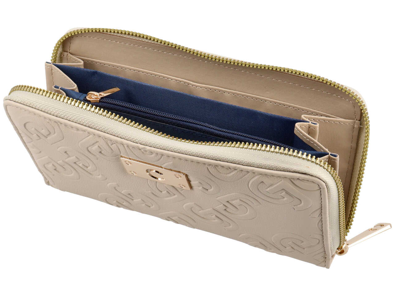 Portafoglio zip around ilary collection avorio 100% polyurethane