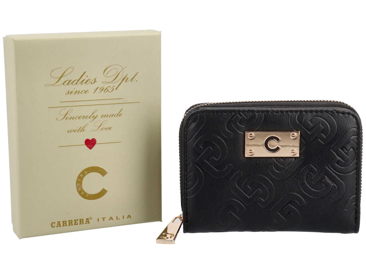 Portafoglio zip around bifold piccolo ilary collection nero 100% polyurethane