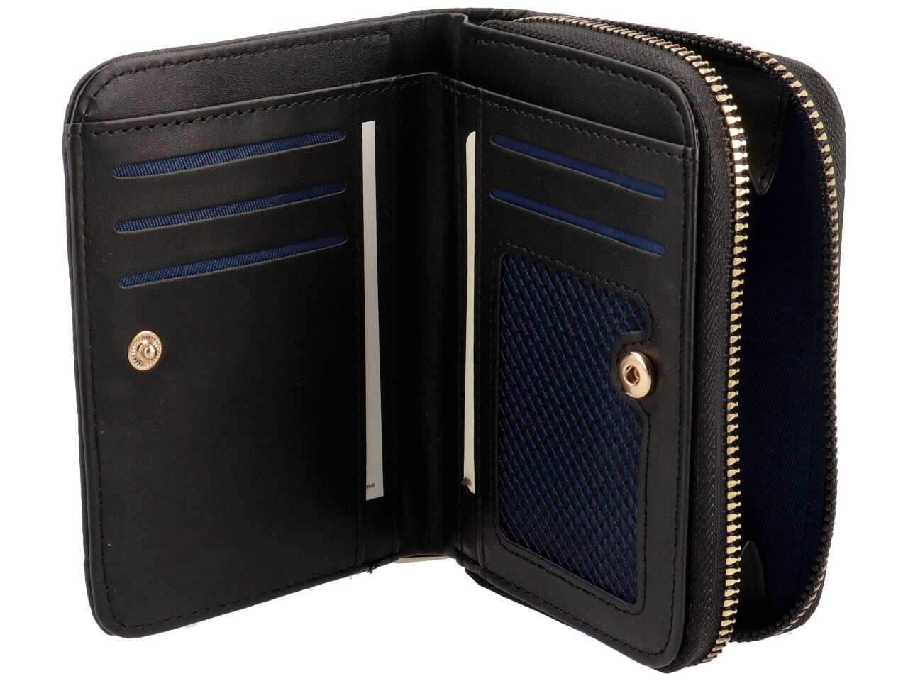 Portafoglio zip around bifold piccolo ilary collection nero 100% polyurethane