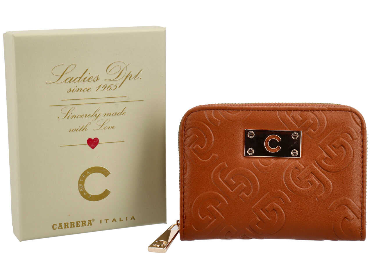 Portafoglio zip around bifold piccolo ilary collection brown 100% polyurethane