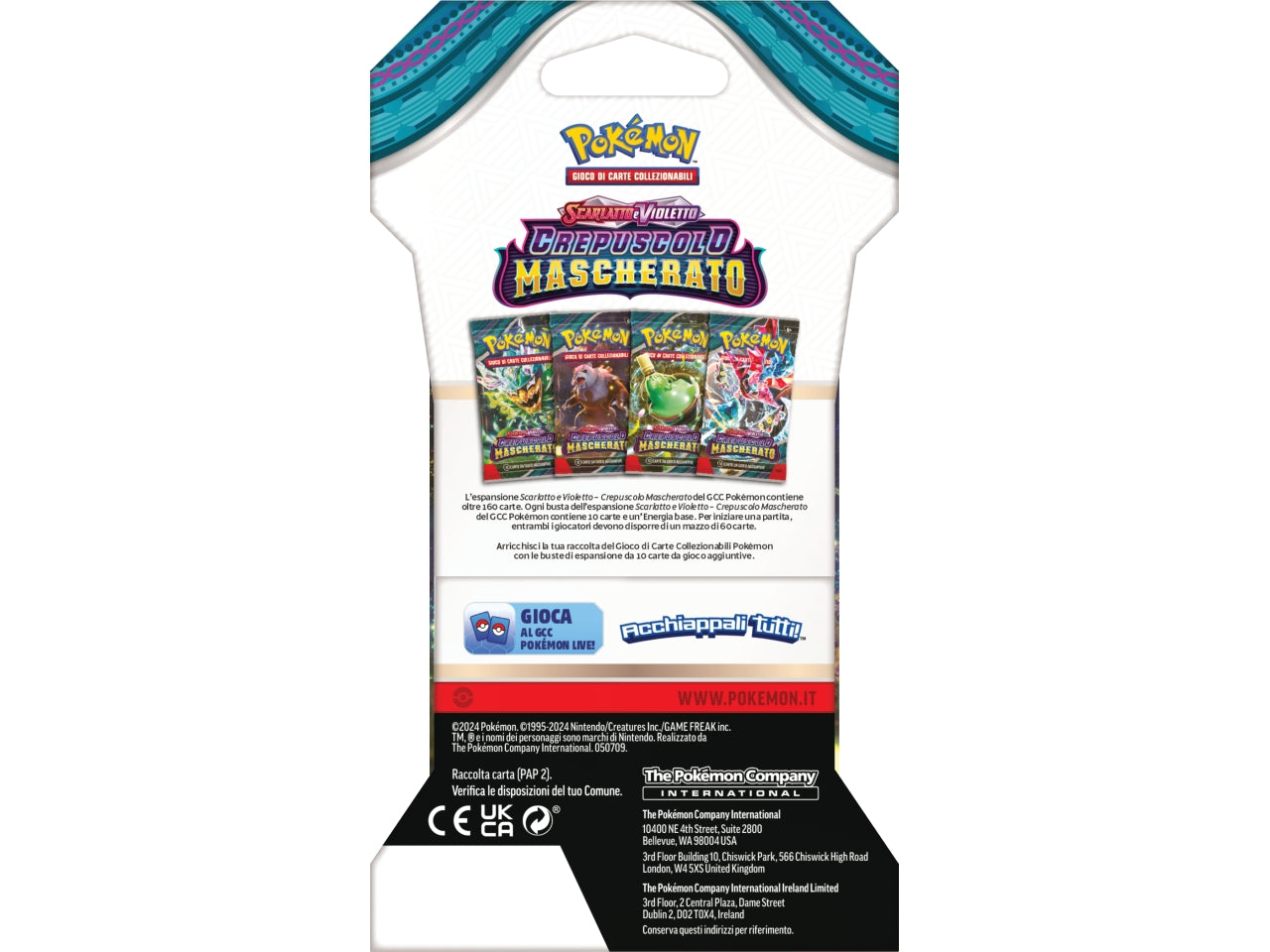 Bustina in Cartone Carte Pokémon Scarlatto e Violetto Crepuscolo Mascherato - Game Vision