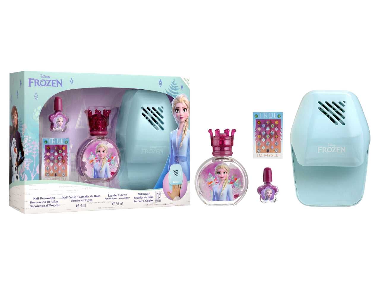 Frozen ii set eau de toilette 50ml + kit manicure smalto + nail dryer + nail stickers