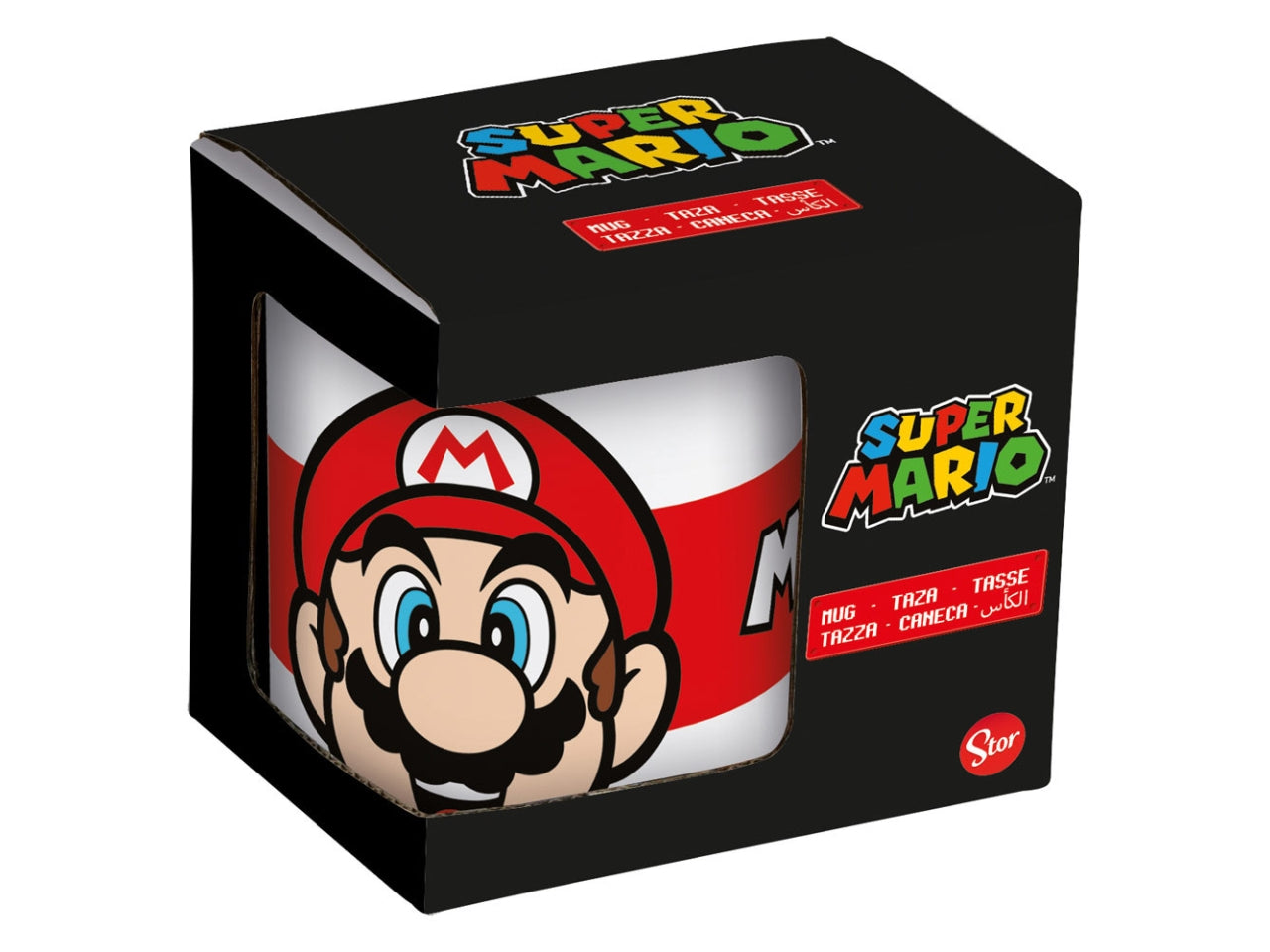 Super Mario tazza in ceramica bianco e rosso 320 ml 8x12 cm - Real Trade