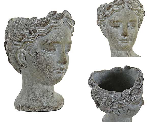 Fioriera 12x11x16 viso grigio mc-180138