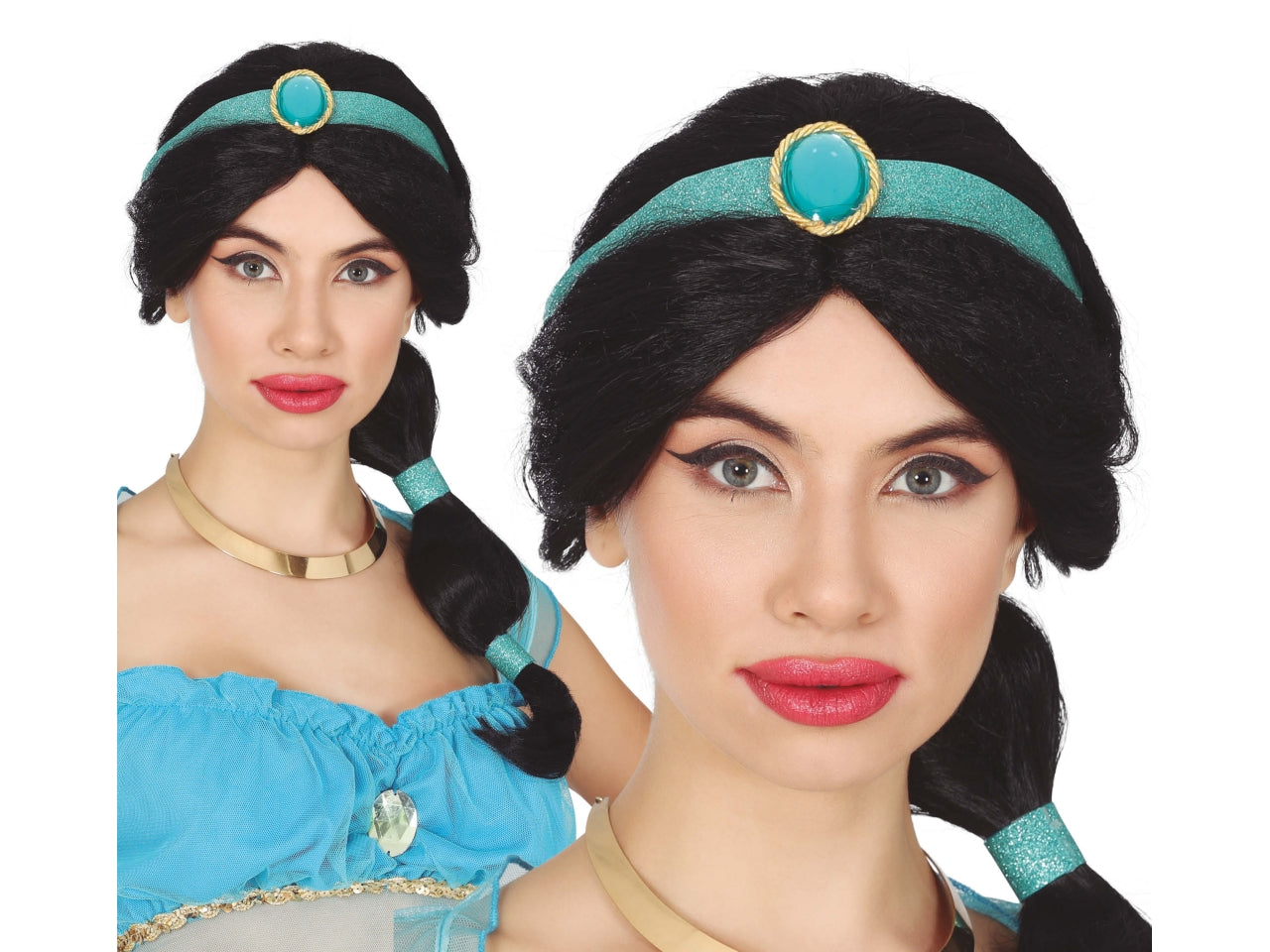 Parrucca nera a coda di cavallo