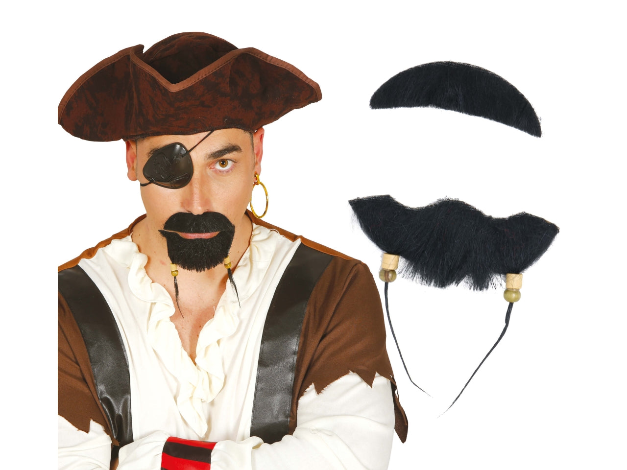 Benda per occhio e baffi da pirata