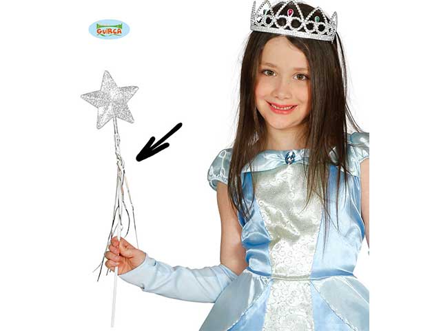 Bacchetta da fata colore argento 45cm