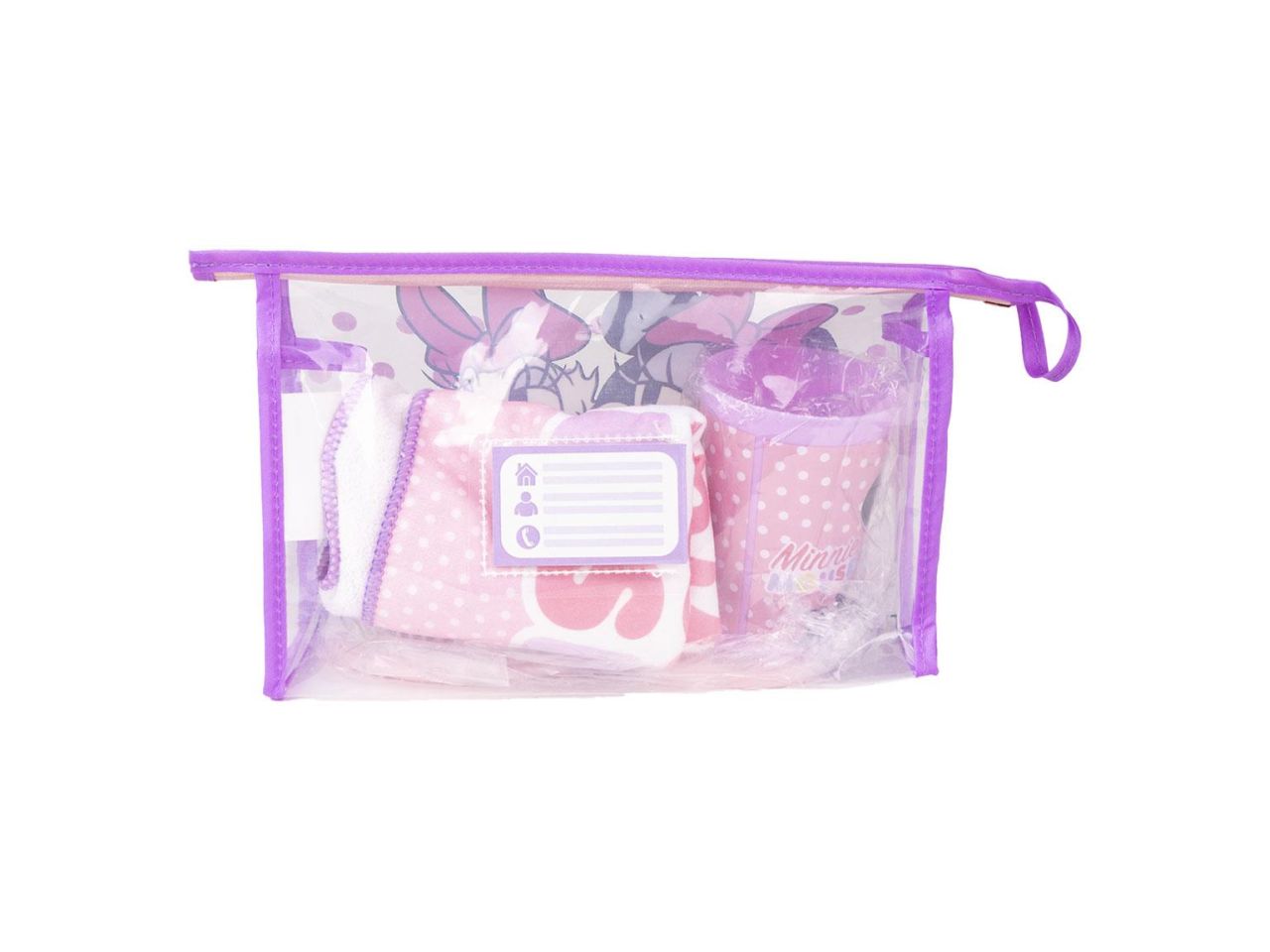 Minnie beauty case - il beauty comprende bicchiere spazzola e tovaglietta