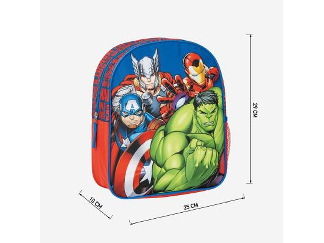 Avengers zaino asilo in poliestere rosso e blu 25x30x9 cm - Cerdà