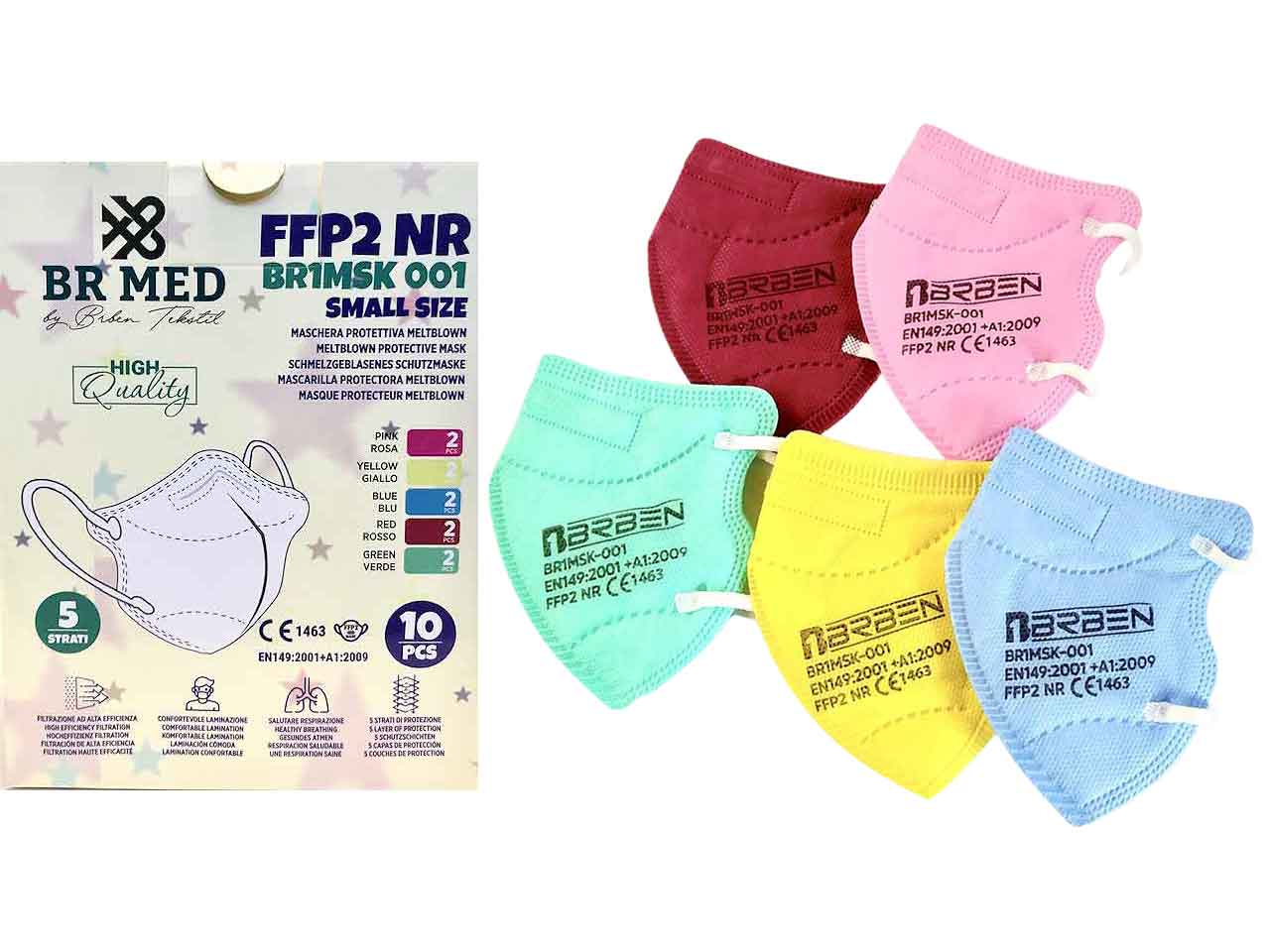 Mascherina ffp2 small size assortiti