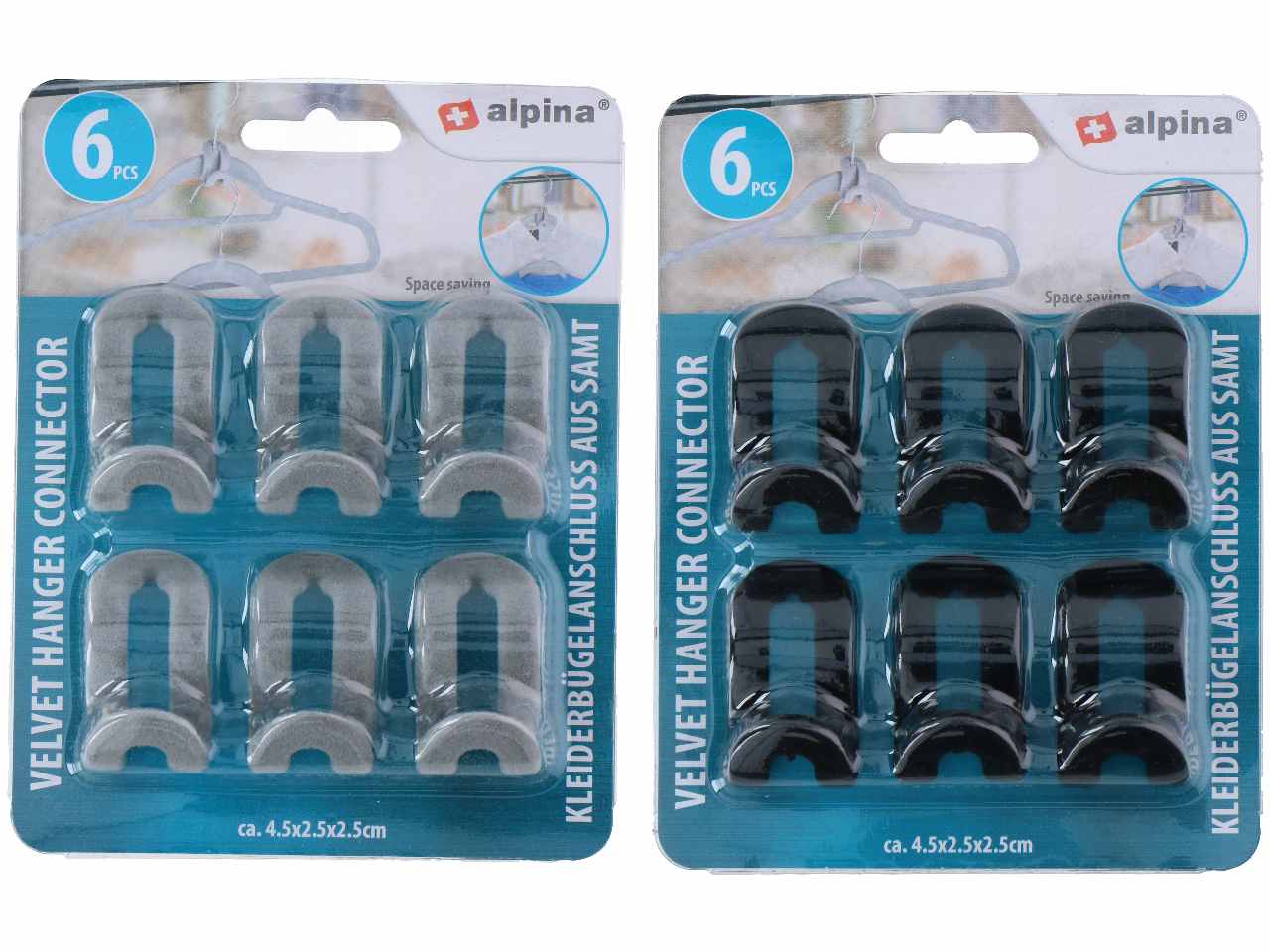 Alpina accessori per vestiti 6 pezzi 4,5x2,5x2,5 cm