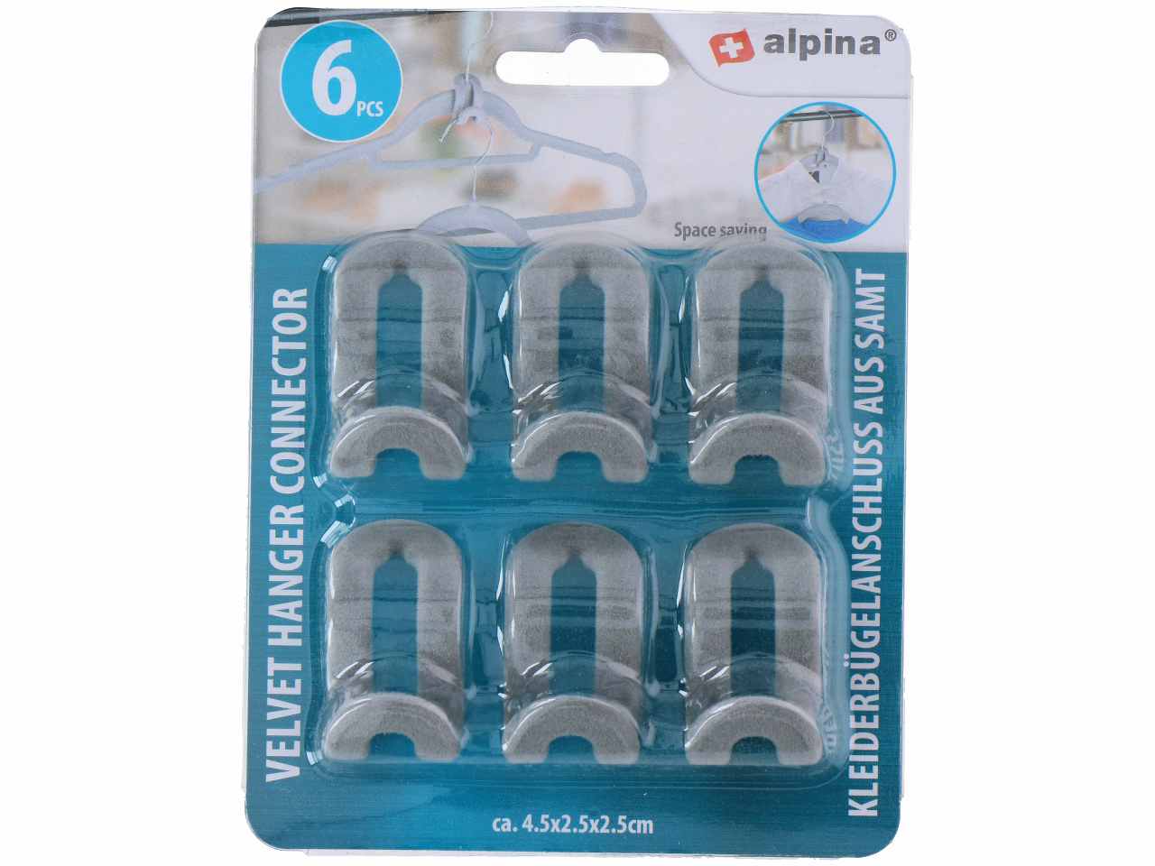 Alpina accessori per vestiti 6 pezzi 4,5x2,5x2,5 cm