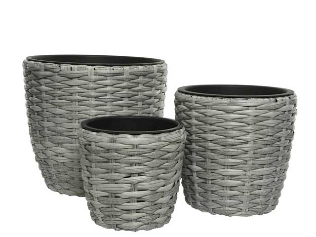 Vaso tondo 3 pezzi grigio 801502