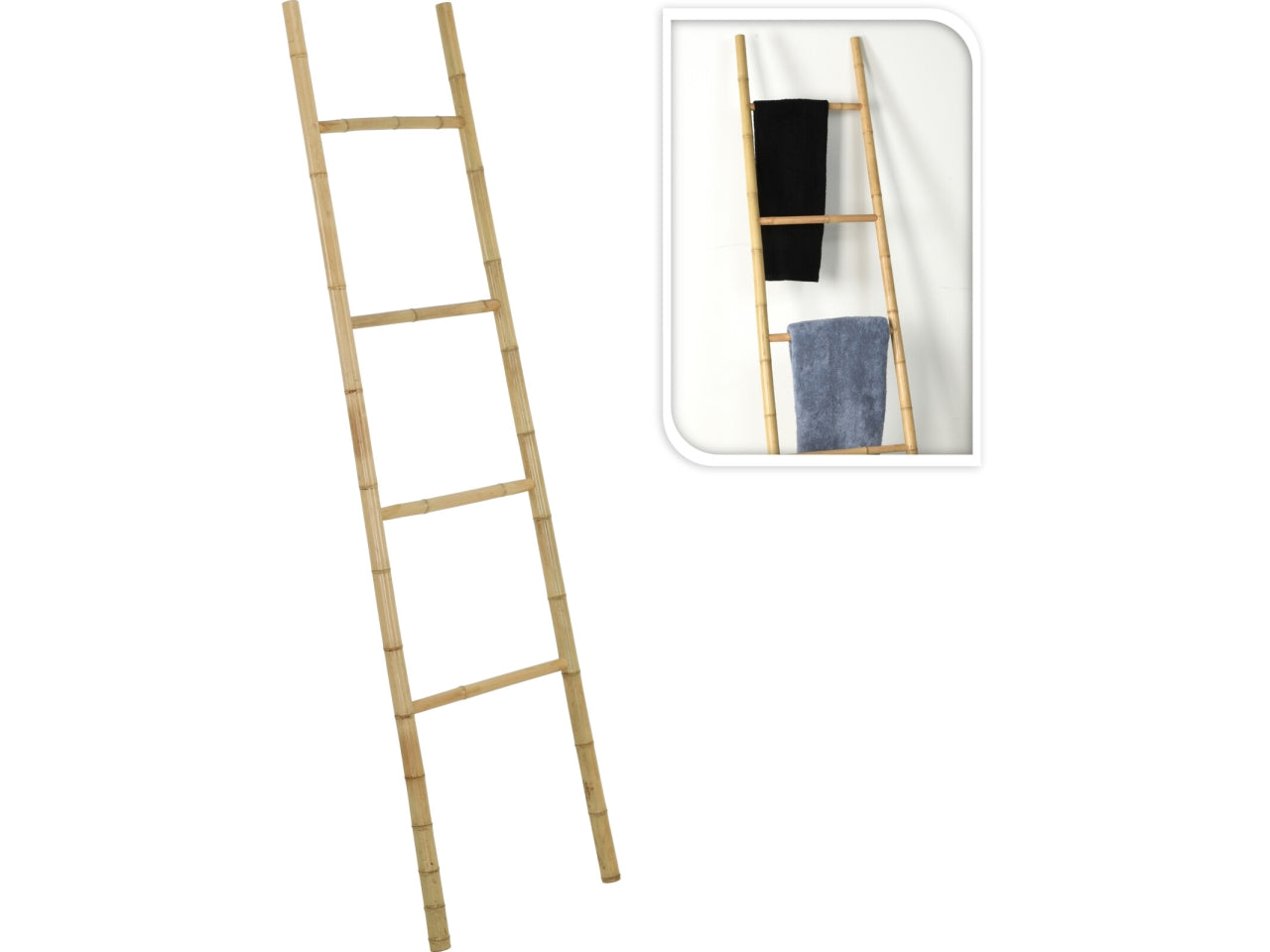 Porta asciugamani in bambù naturale, 45x160cm - Koopman