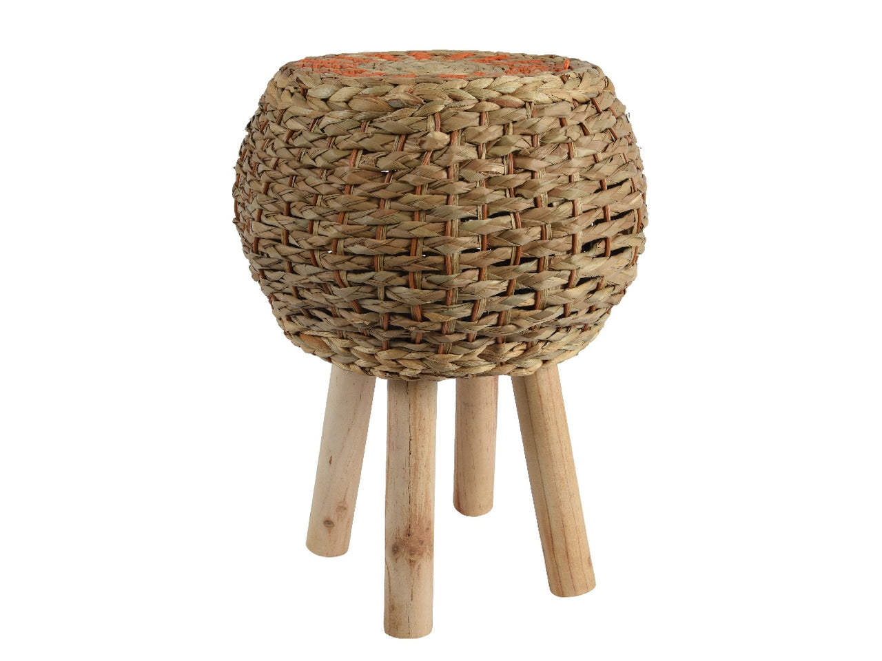 Sgabello etnico in giacinto d'acqua colore naturale capacità 10 kg 38x50cm - Decoris