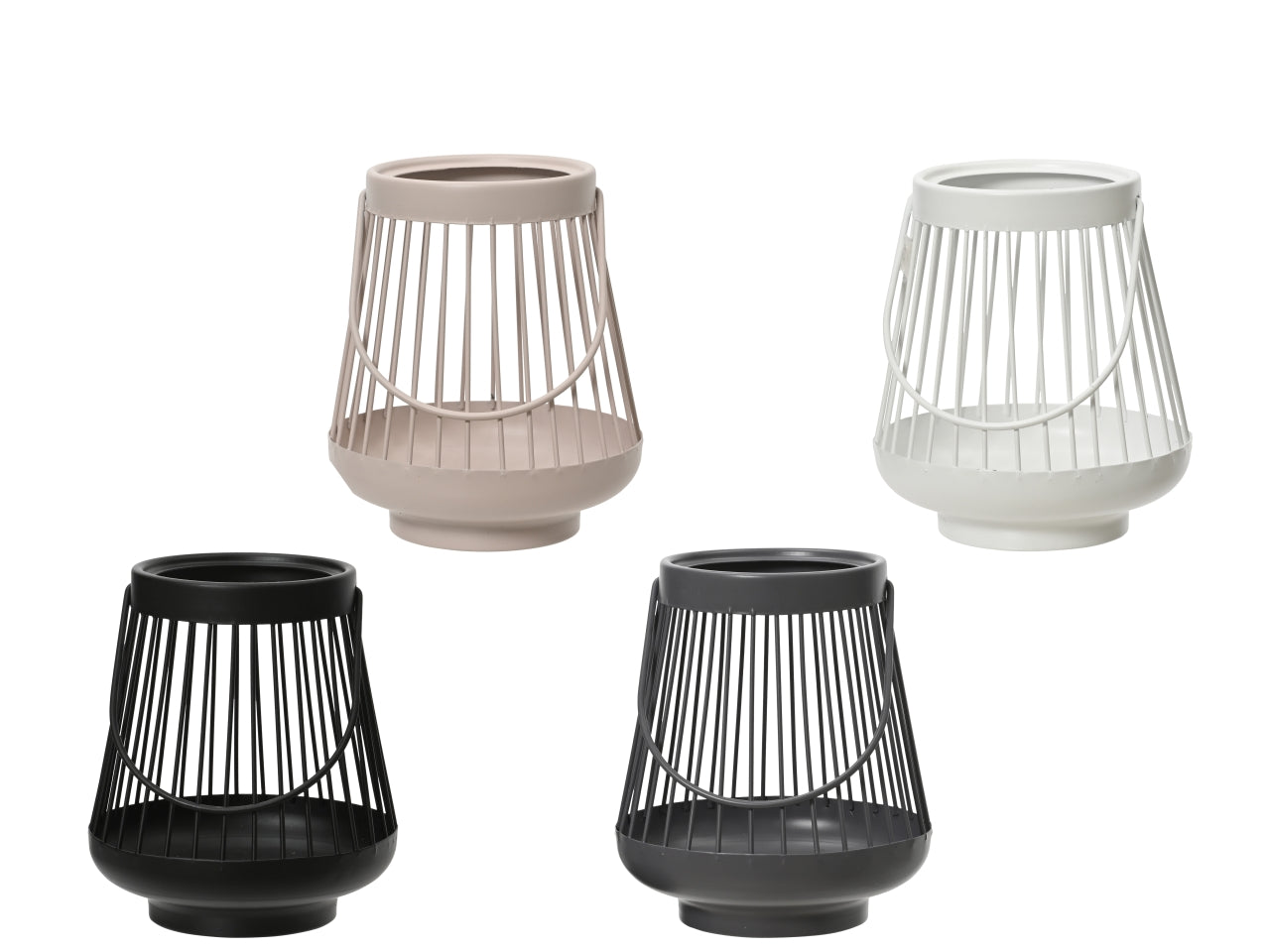 Lanterna decorativa in ferro, stile scandinavo, disponibile in 4 colori neutri freddi