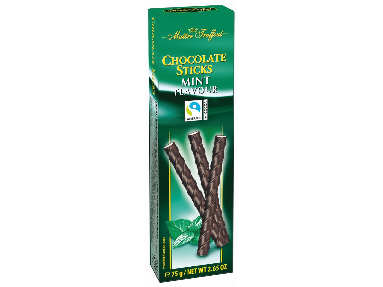 Bastoncini di cioccolata fondente con ripieno alla menta 75g