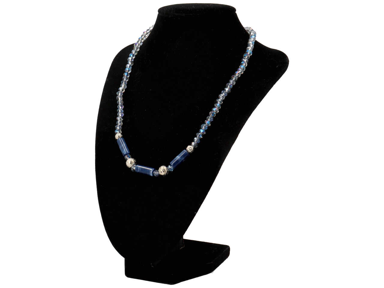 Collana in resina piu' cristallo piu' ematite