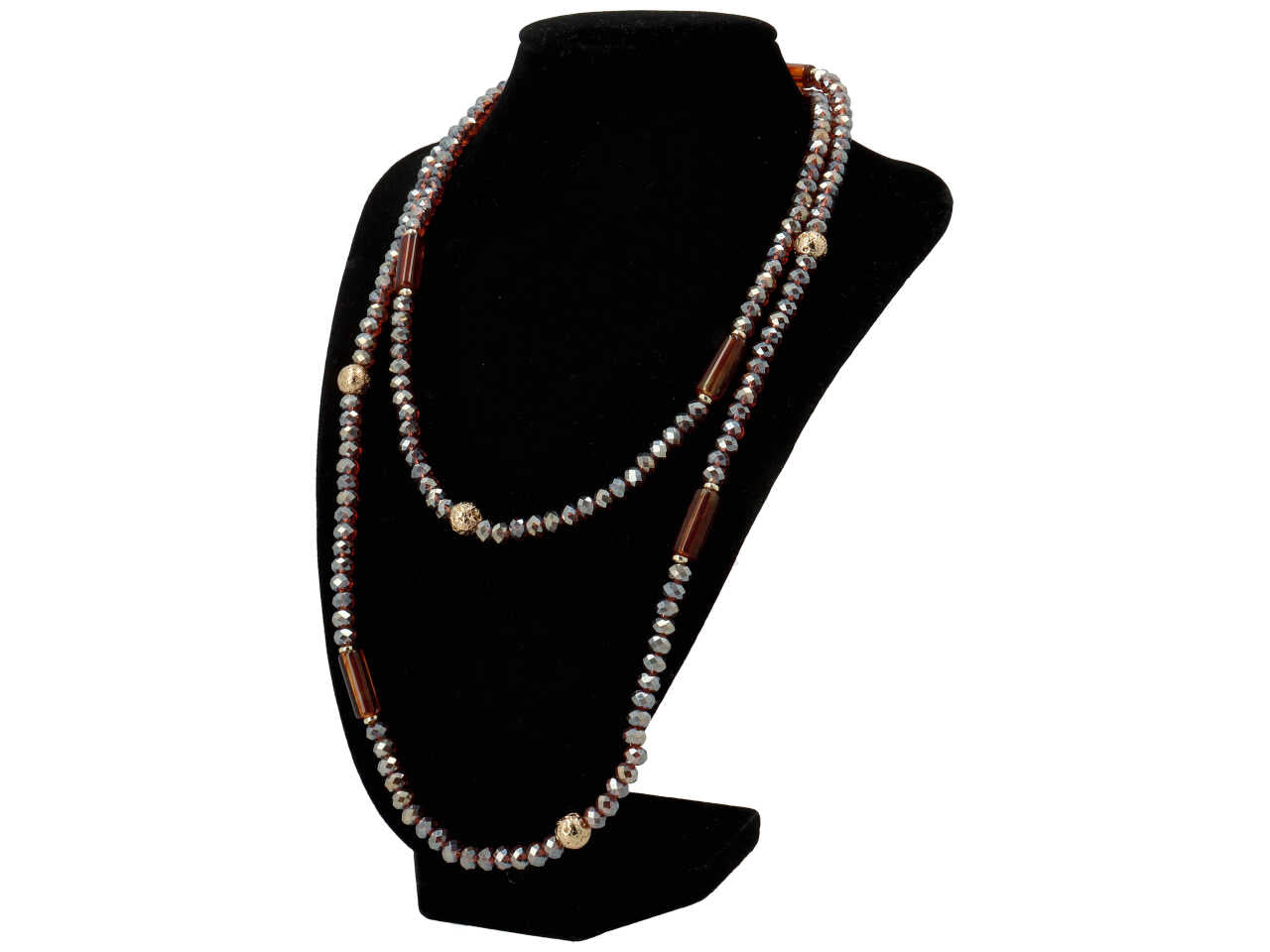 Collana in resina piu' cristallo piu' ematite