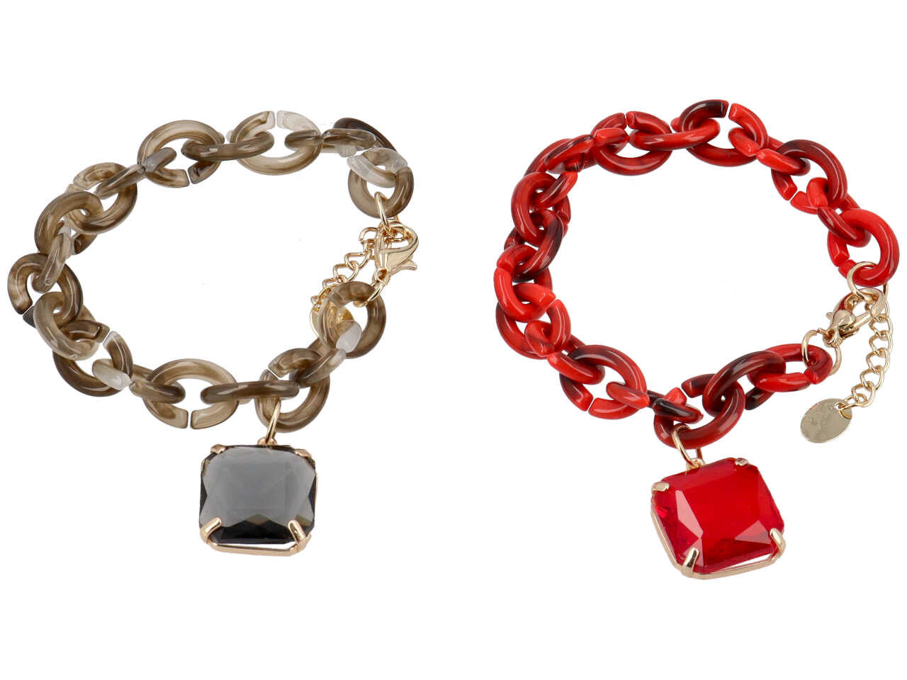 Bracciale in resina piu' metallo piu' cristallo