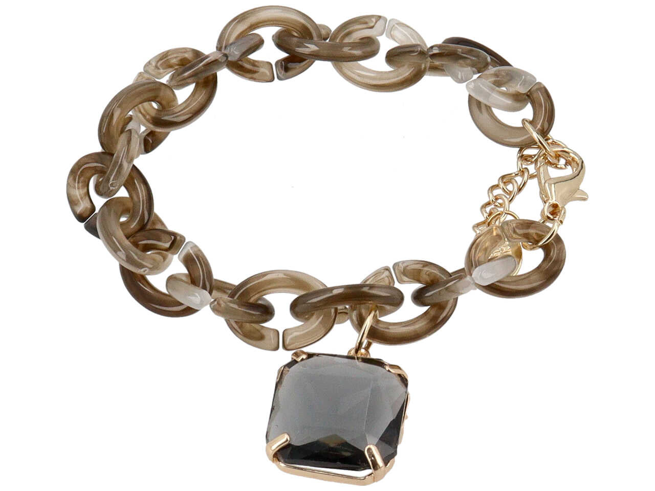 Bracciale in resina piu' metallo piu' cristallo