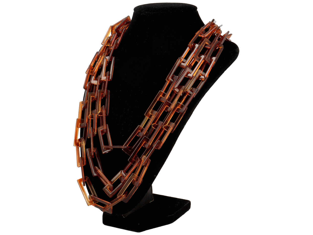 Collana in ottone piu' resina con 3 fili