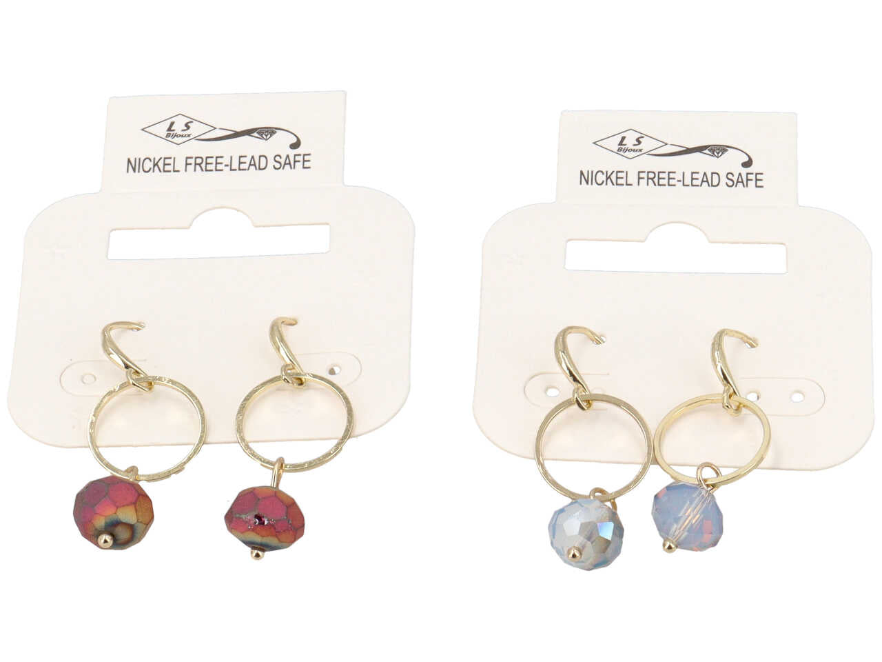 Orecchini in metallo piu' cristallo