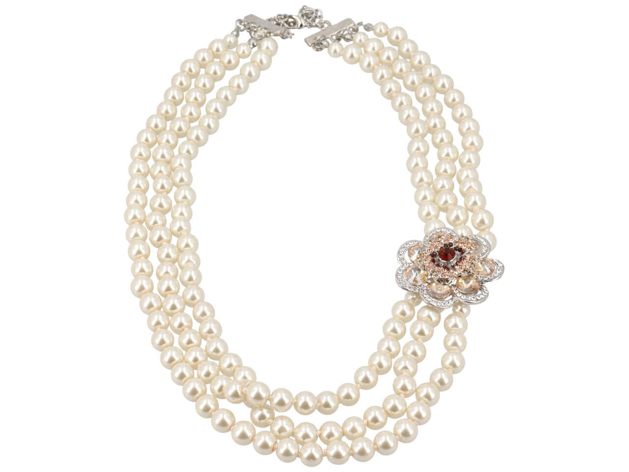 Collana perla con chiusura metallo