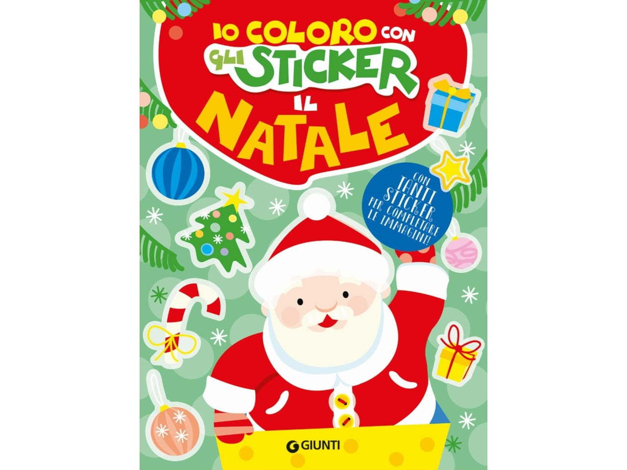 Libro io coloro con gli stickers il natale
