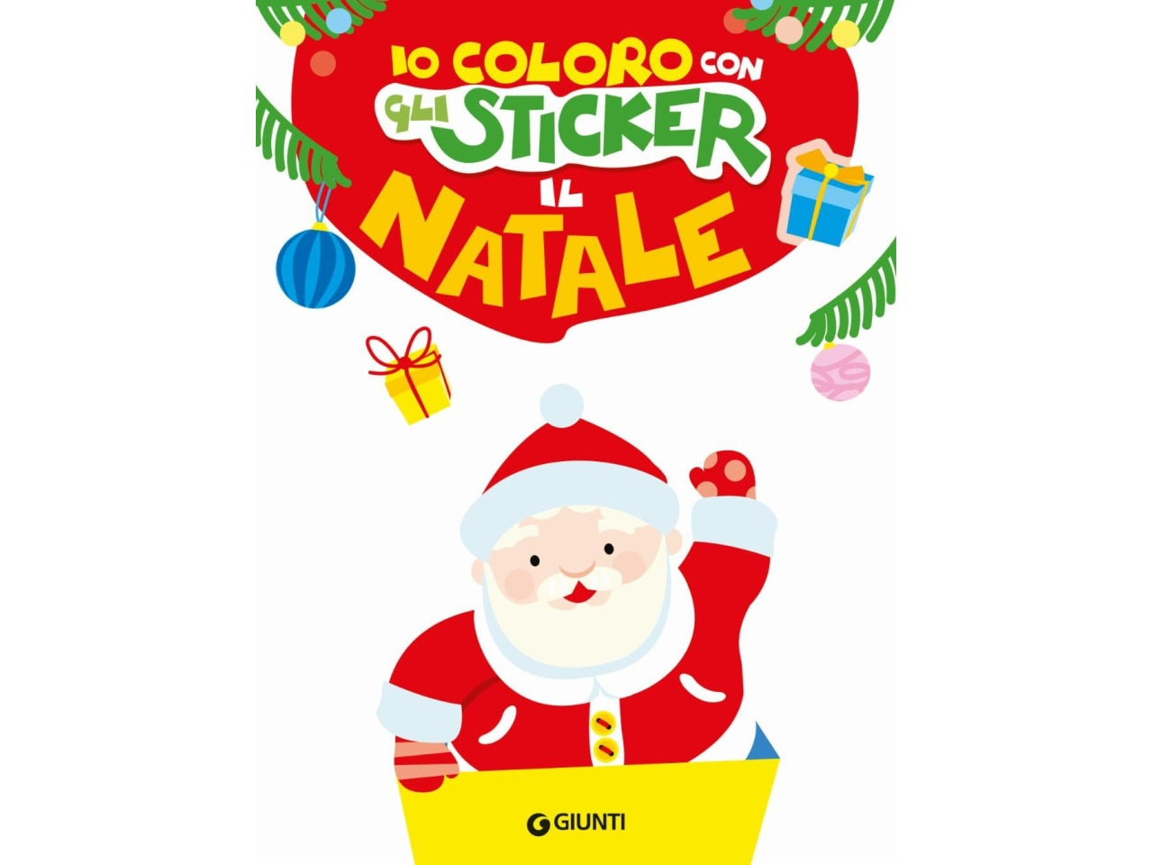 Libro io coloro con gli stickers il natale
