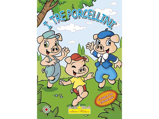 Libro favole tre porcellini leggere e colorare