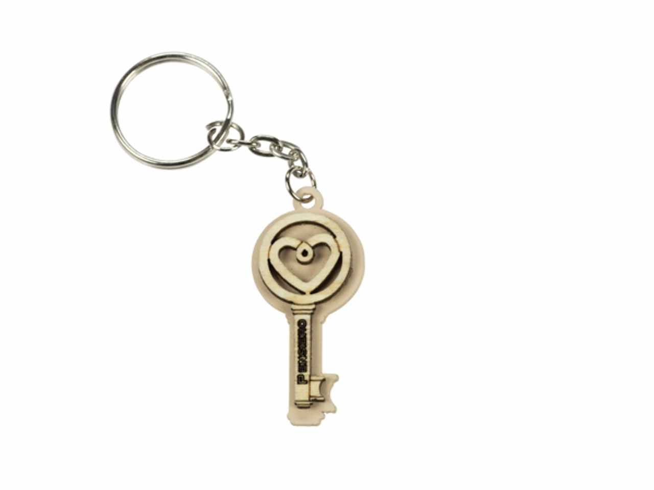 Portachiavi in legno con chiave