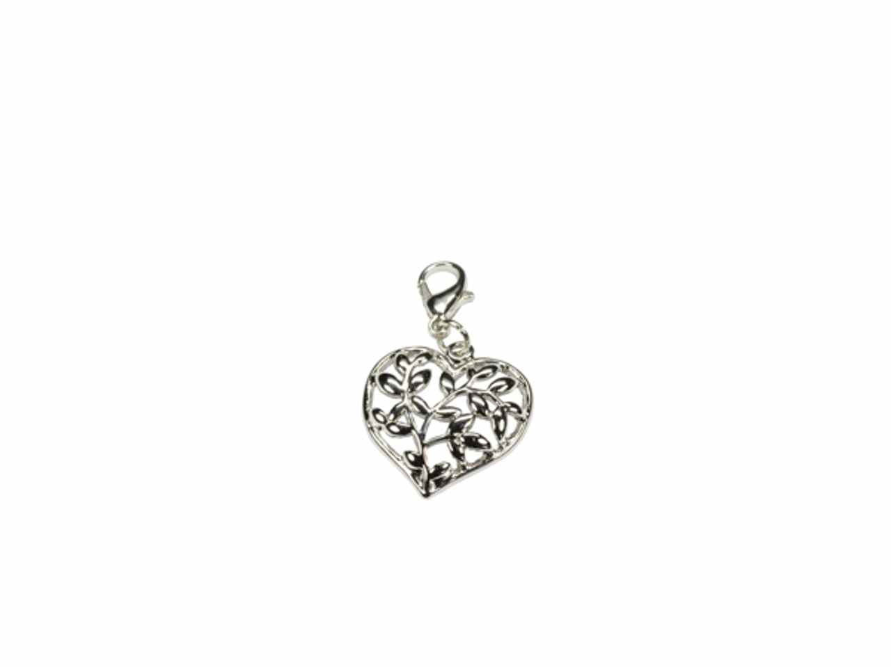 Charms cuore con foglia
