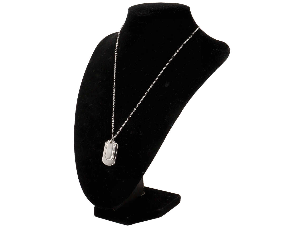 Collana con 2 piastrine militari e strass
