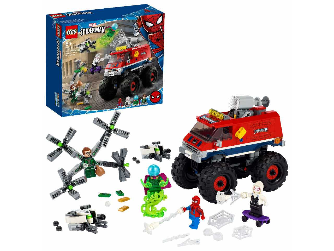 Lego marvel super heroes monster truck di spider-man vs. mysterio.