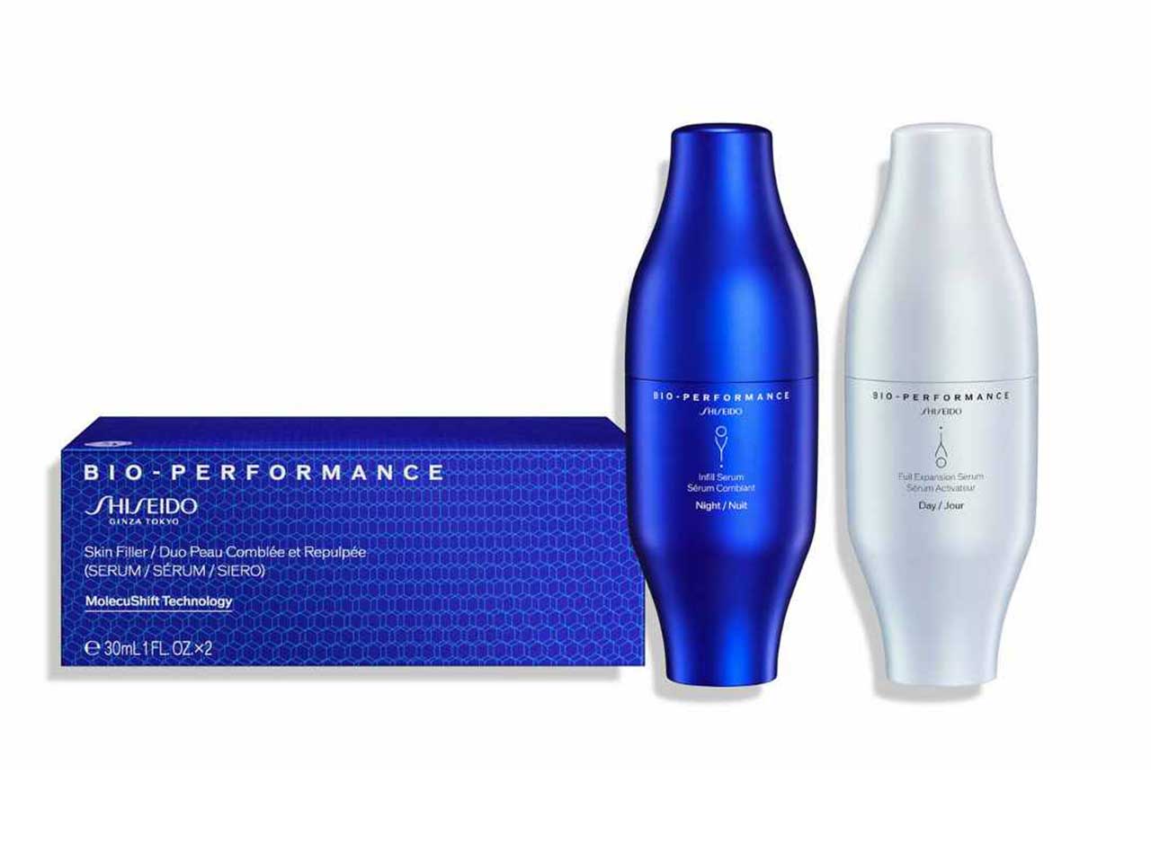 Shiseido bio performance skin filler duo serum 30ml x 2 siero da giorno e siero da notte