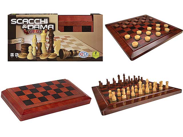 Gioco dama e scacchi in legno deluxe 6036101