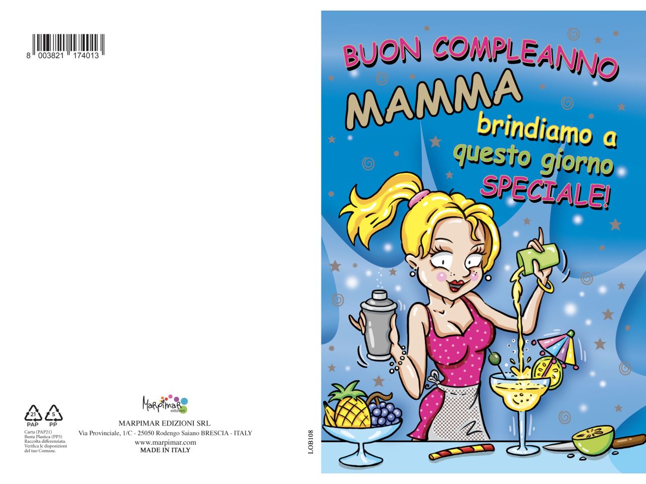 Biglietto auguri buon compleanno mamma con busta